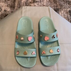 Womens CROCS teal size 10 never worn.